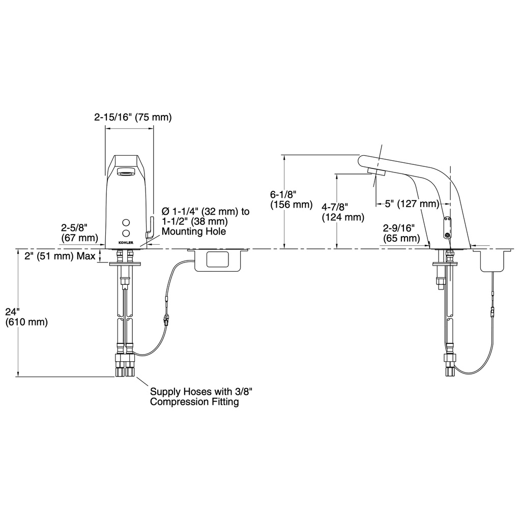 Kohler 7515-VS Sculpted Insight Dm Faucet W/Mixer