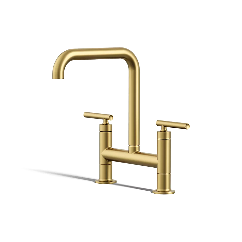 Kohler 7547-4-2MB Purist Deck-Mount Bridge Faucet