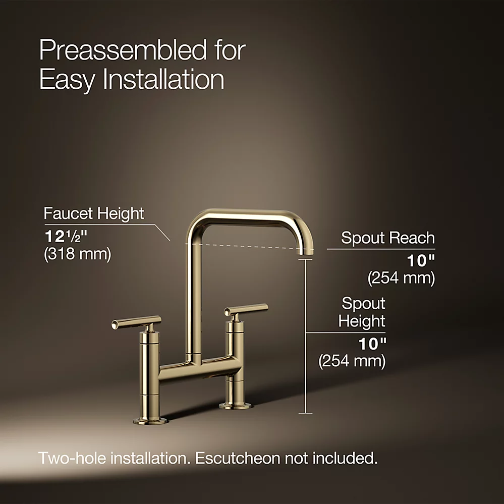 Kohler 7547-4-AF Purist Deck-Mount Bridge Faucet