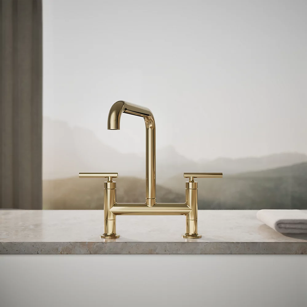 Kohler 7547-4-AF Purist Deck-Mount Bridge Faucet