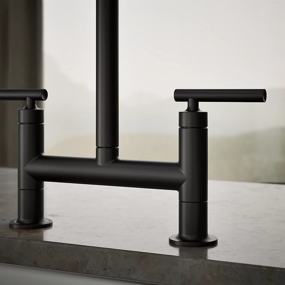 Kohler 7547-4-BL Purist Deck-Mount Bridge Faucet