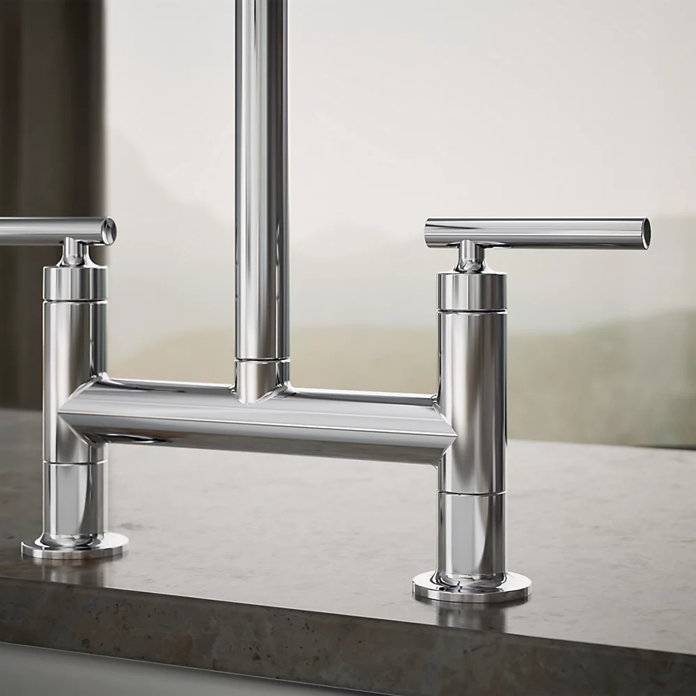 Kohler 7547-4-CP Purist Deck Mount Bridge Faucet