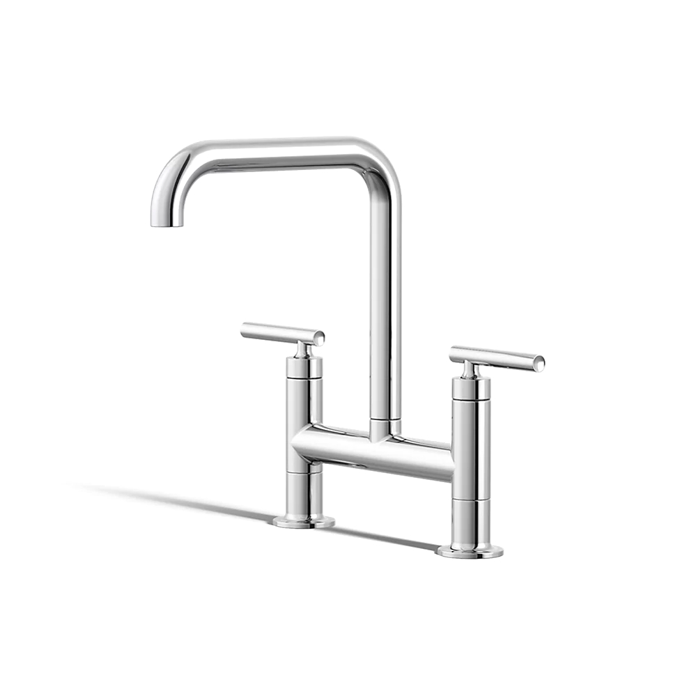 Kohler 7547-4-CP Purist Deck Mount Bridge Faucet
