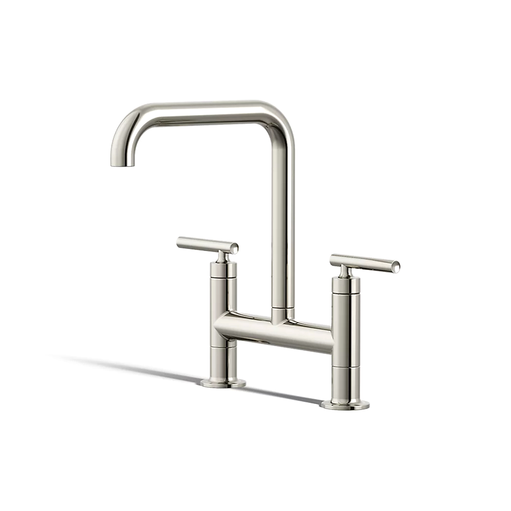 Kohler 7547-4-SN Purist Deck-Mount Bridge Faucet