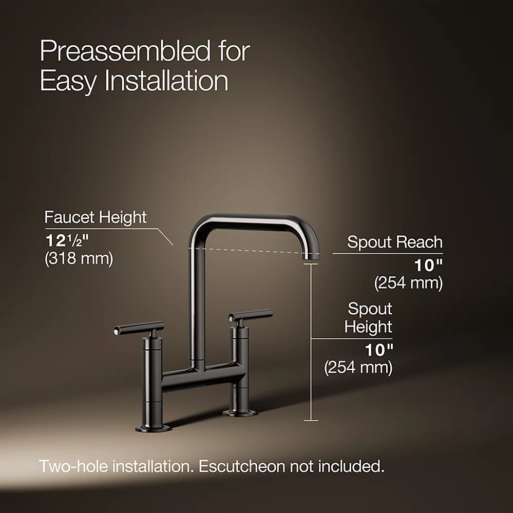 Kohler 7547-4-TT Purist Deck-Mount Bridge Faucet