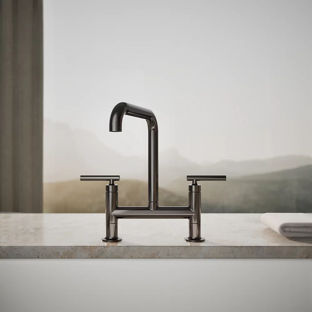 Kohler 7547-4-TT Purist Deck-Mount Bridge Faucet