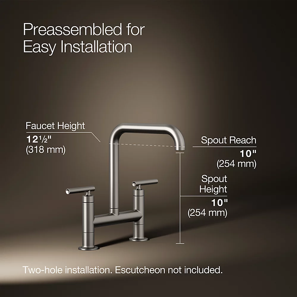 Kohler 7547-4-VS Purist Deck-Mount Bridge Faucet