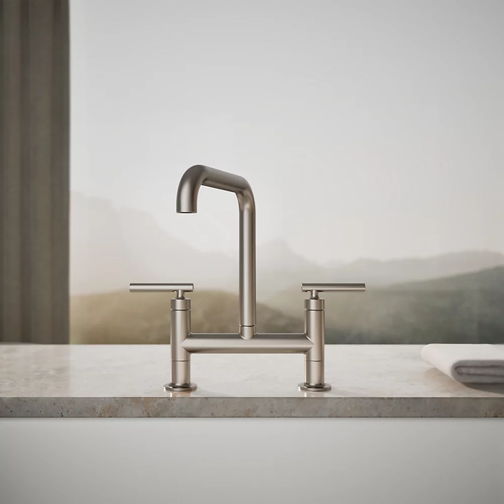 Kohler 7547-4-VS Purist Deck-Mount Bridge Faucet