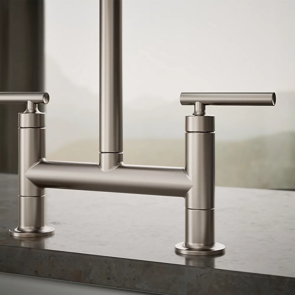 Kohler 7547-4-VS Purist Deck-Mount Bridge Faucet