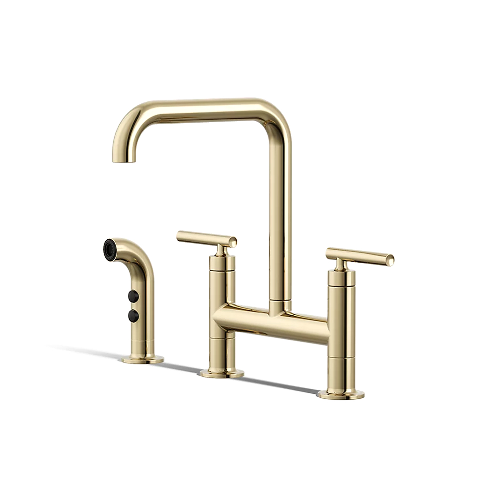Kohler 7548-4-AF Purist Deck-Mount Bridge Fct,W/Spray