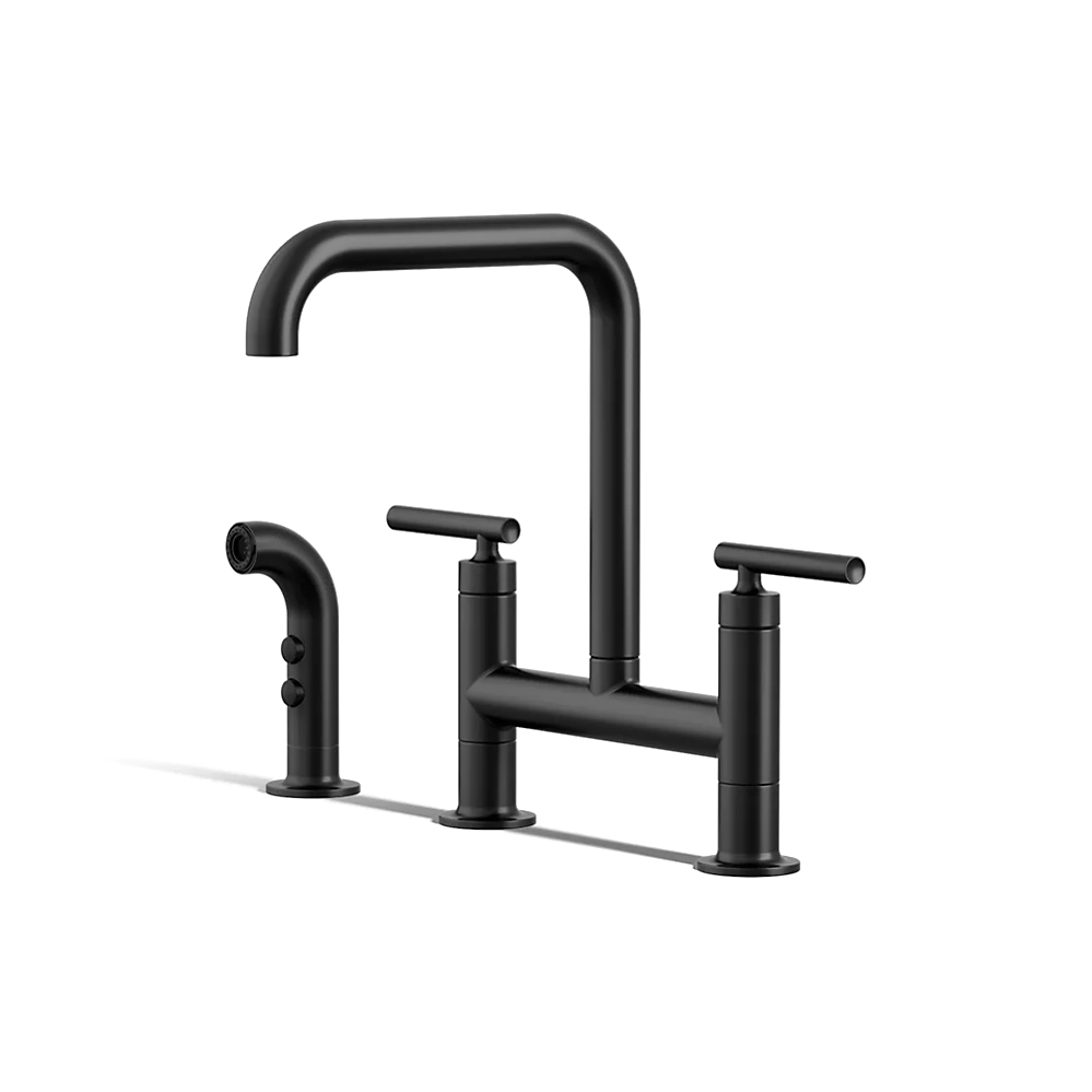 Kohler 7548-4-BL Purist Deck-Mount Bridge Fct,W/Spray
