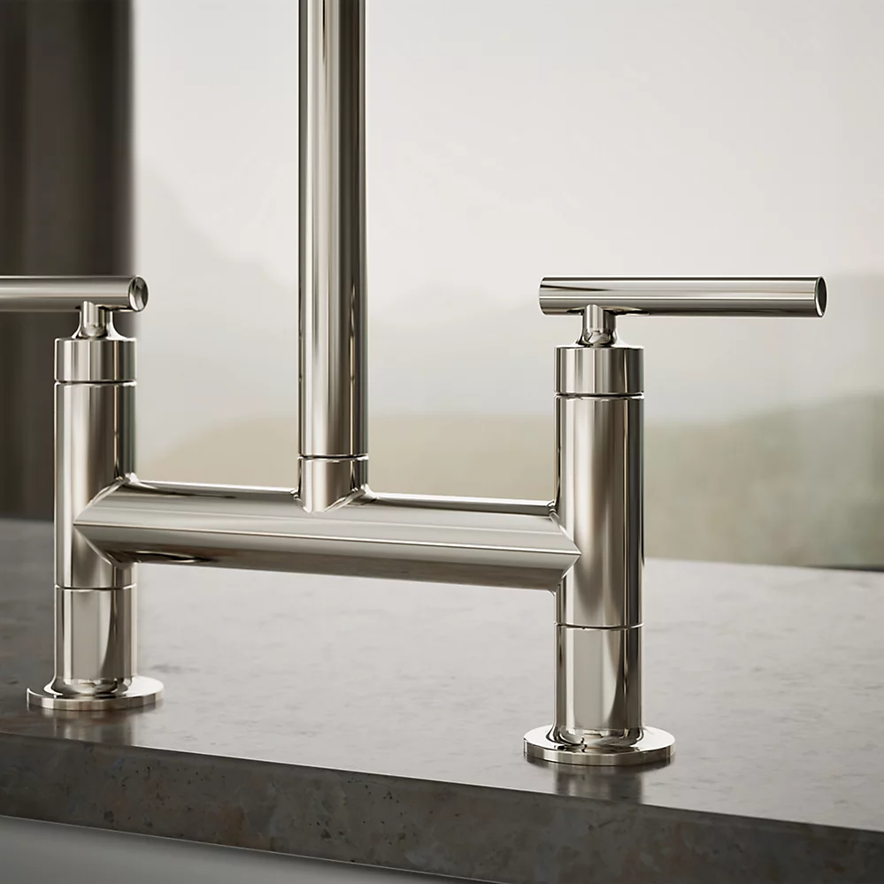 Kohler 7548-4-SN Purist Deck-Mount Bridge Fct,W/Spray