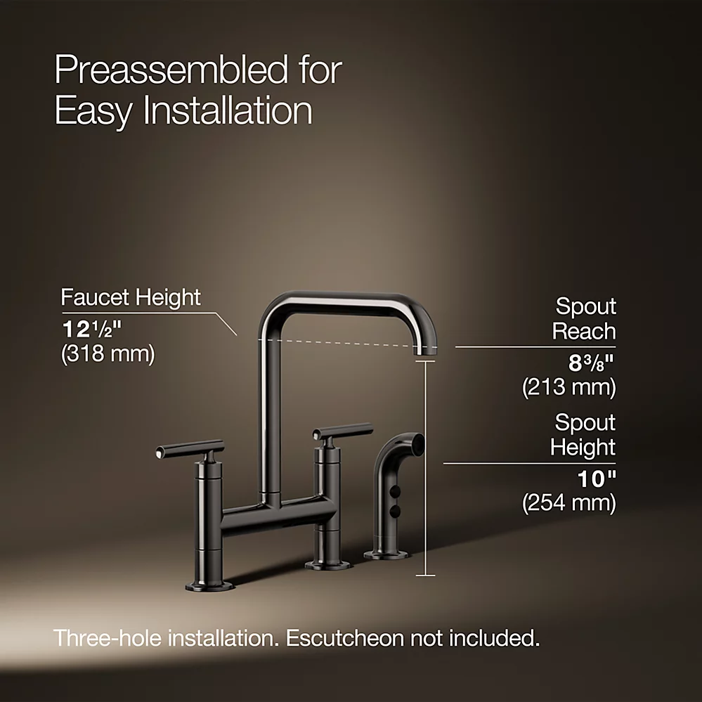 Kohler 7548-4-TT Purist Deck-Mount Bridge Fct,W/Spray