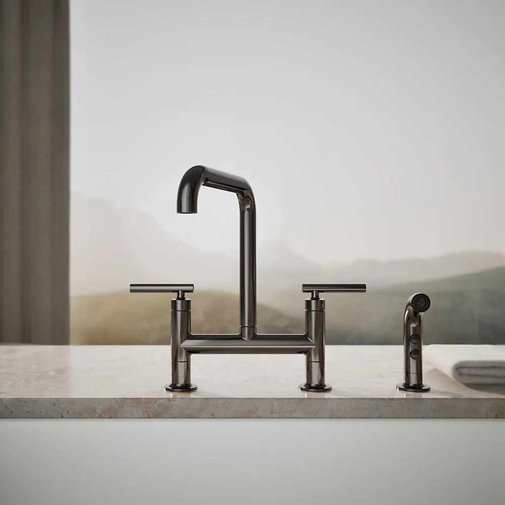 Kohler 7548-4-TT Purist Deck-Mount Bridge Fct,W/Spray