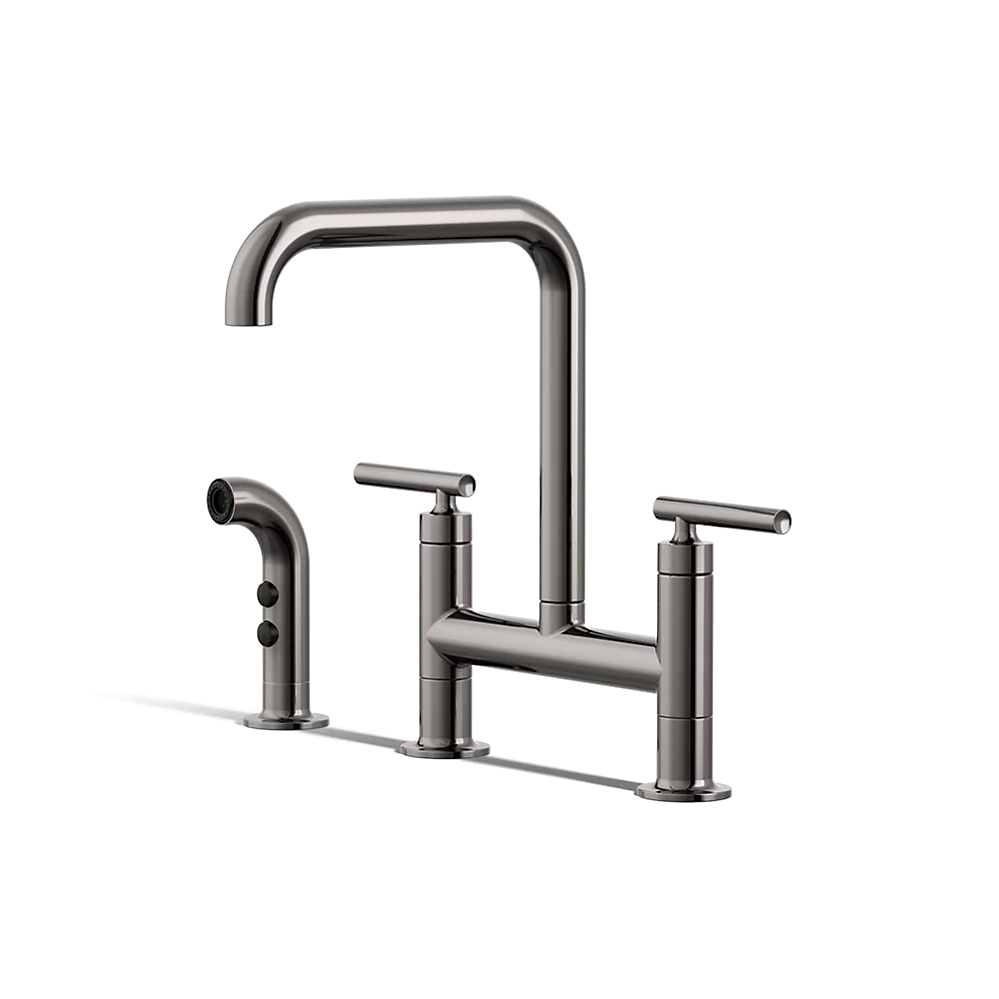 Kohler 7548-4-TT Purist Deck-Mount Bridge Fct,W/Spray