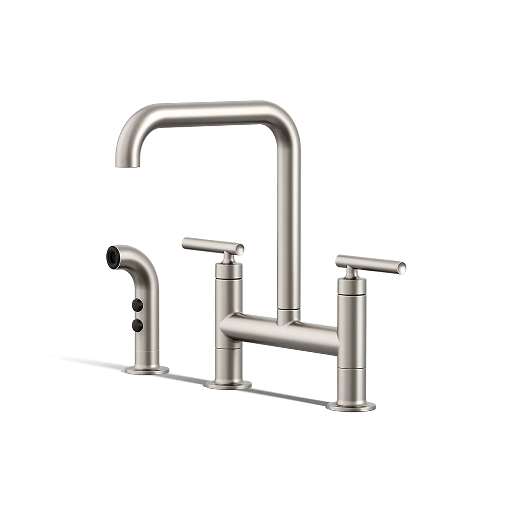 Kohler 7548-4-VS Purist Deck-Mount Bridge Fct,W/Spray