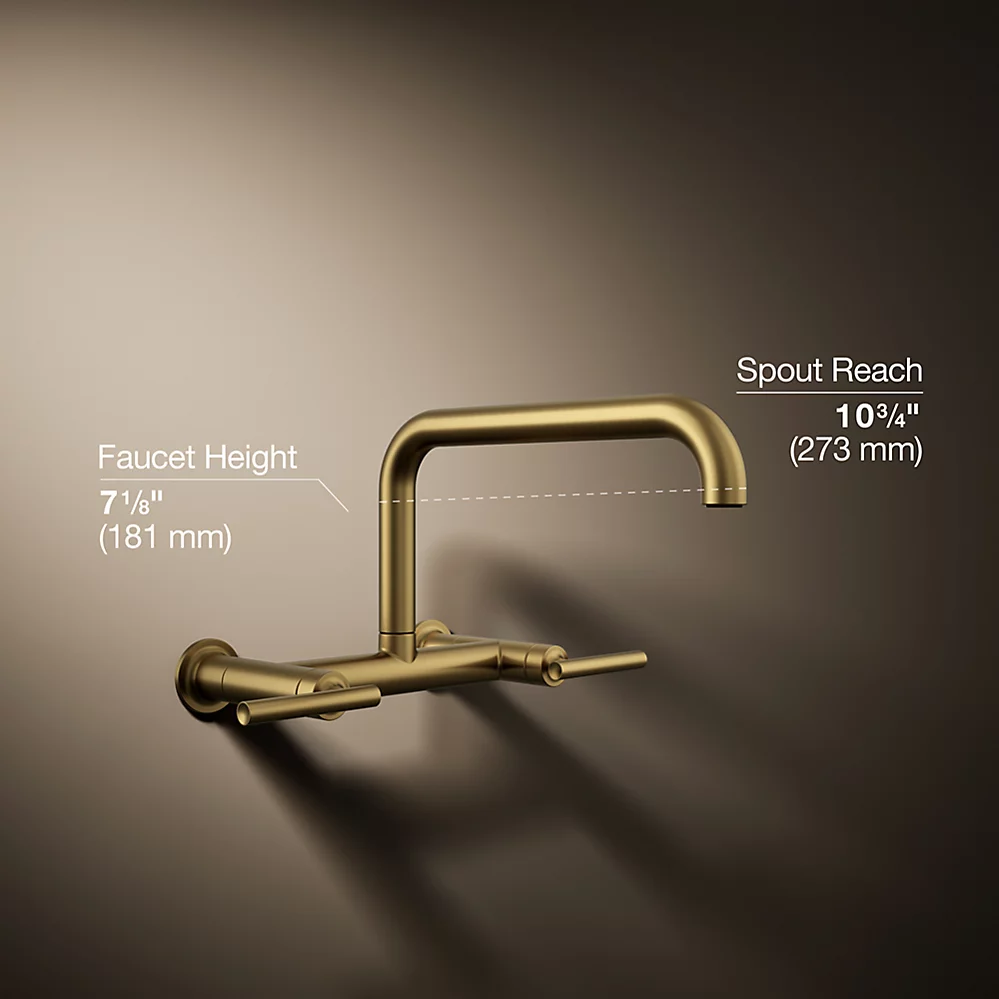 Kohler 7549-4-2MB Purist Wall-Mount Bridge Faucet