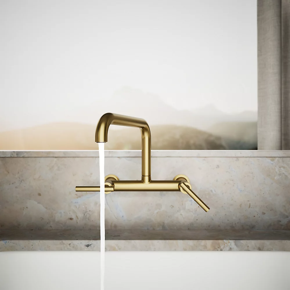 Kohler 7549-4-2MB Purist Wall-Mount Bridge Faucet