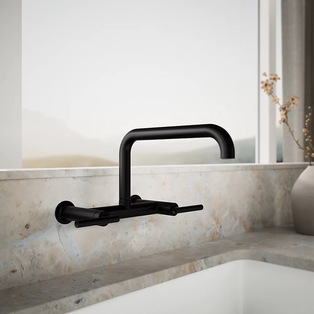 Kohler 7549-4-BL Purist Wall-Mount Bridge Faucet