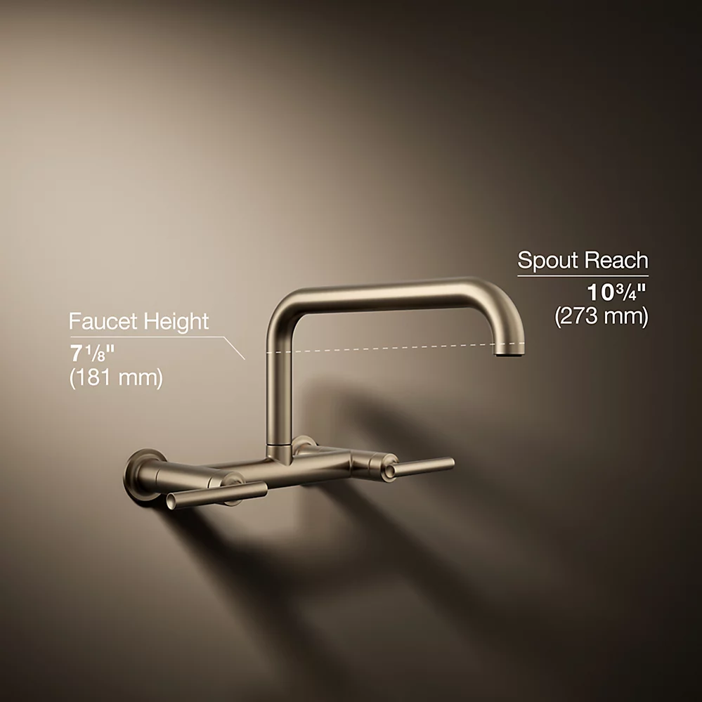 Kohler 7549-4-BV Purist Wall-Mount Bridge Faucet