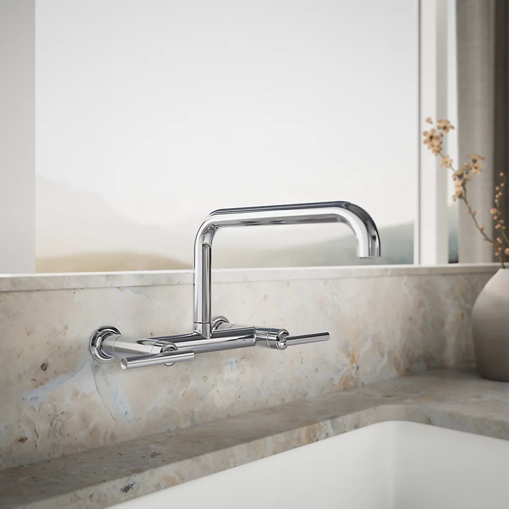 Kohler 7549-4-CP Purist Wall-Mount Bridge Faucet