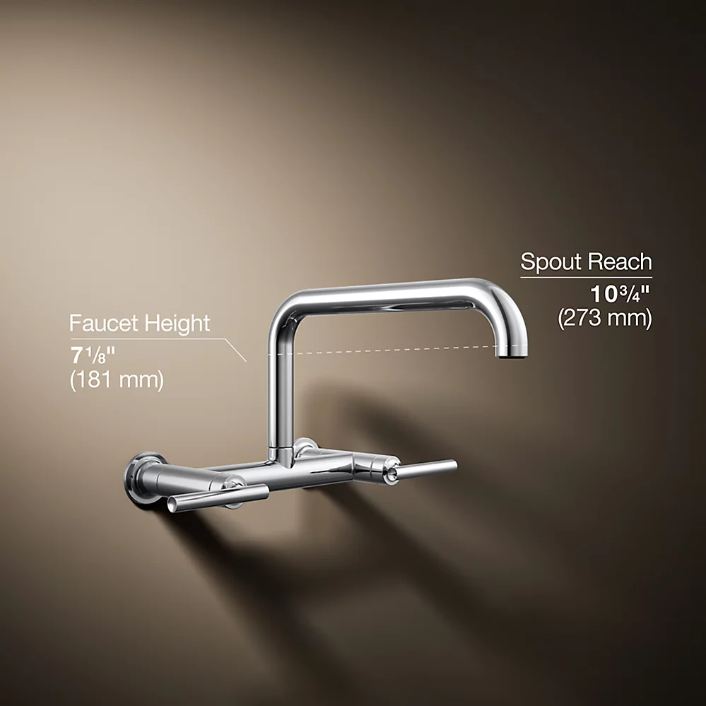 Kohler 7549-4-CP Purist Wall-Mount Bridge Faucet