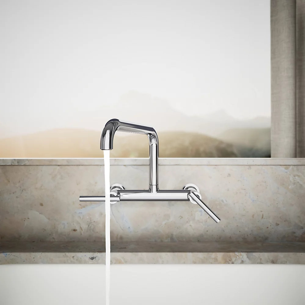 Kohler 7549-4-CP Purist Wall-Mount Bridge Faucet
