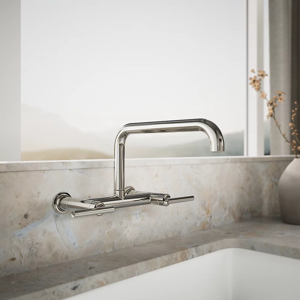 Kohler 7549-4-SN Purist Wall-Mount Bridge Faucet