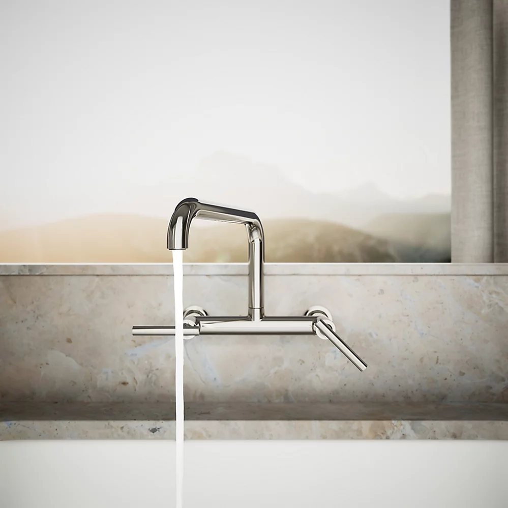 Kohler 7549-4-SN Purist Wall-Mount Bridge Faucet