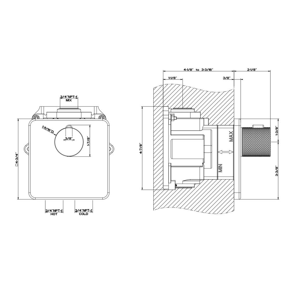Gessi 58254 Inciso Individual Thermostatic Mixer Trim Chrome 2