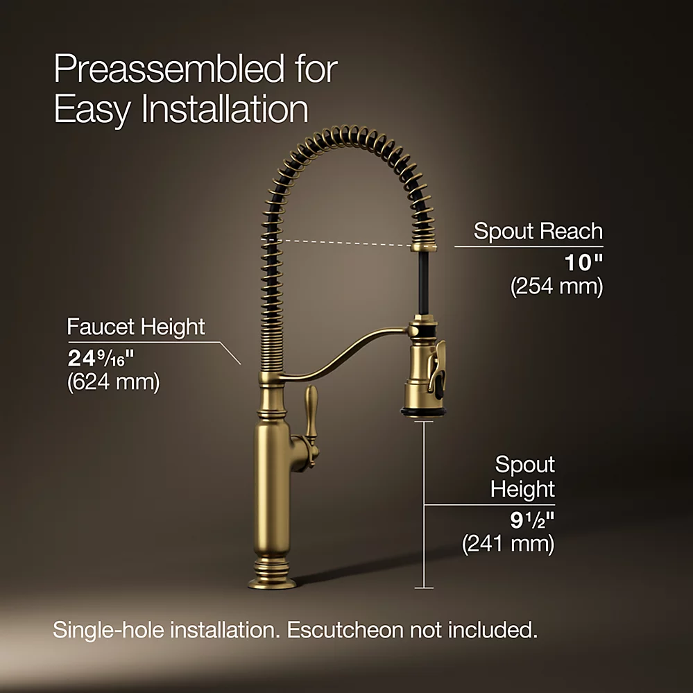 Kohler 77515-2MB Tournant Pro 1H Kitchen W/ Po Spray