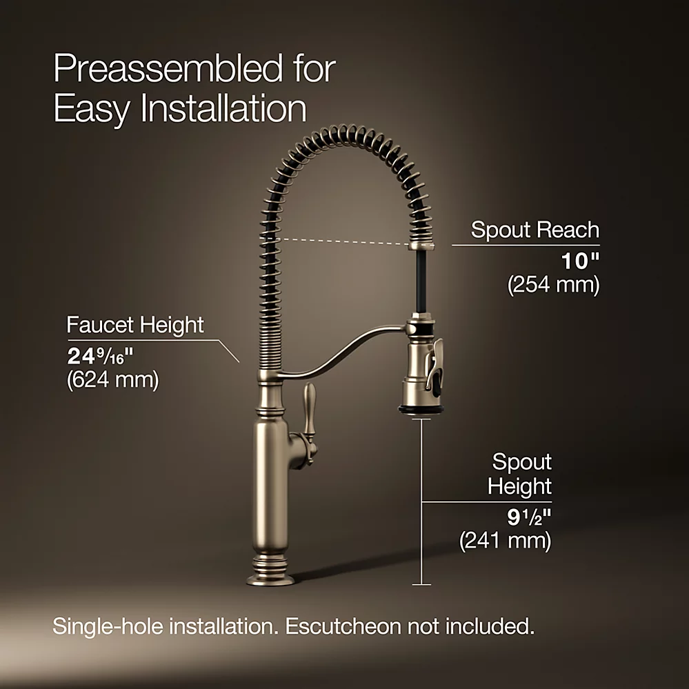 Kohler 77515-BV Tournant Pro 1H Kitchen W/ Po Spray