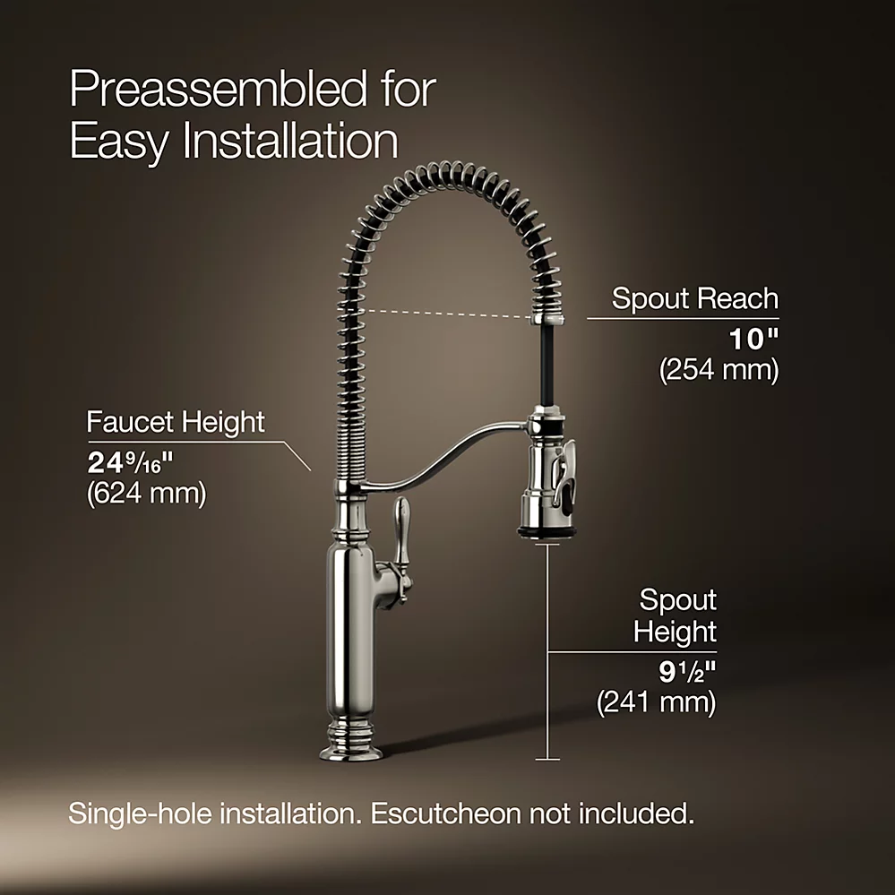 Kohler 77515-SN Tournant Pro 1H Kitchen W/ Po Spray