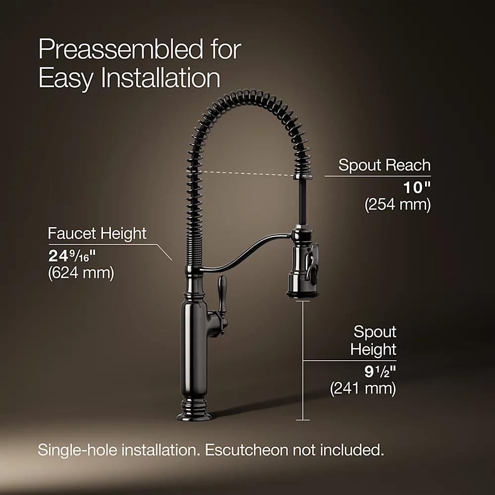 Kohler 77515-TT Tournant Pro 1H Kitchen W/ Po Spray