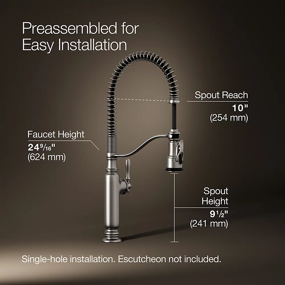 Kohler 77515-VS Tournant Pro 1H Kitchen W/ Po Spray