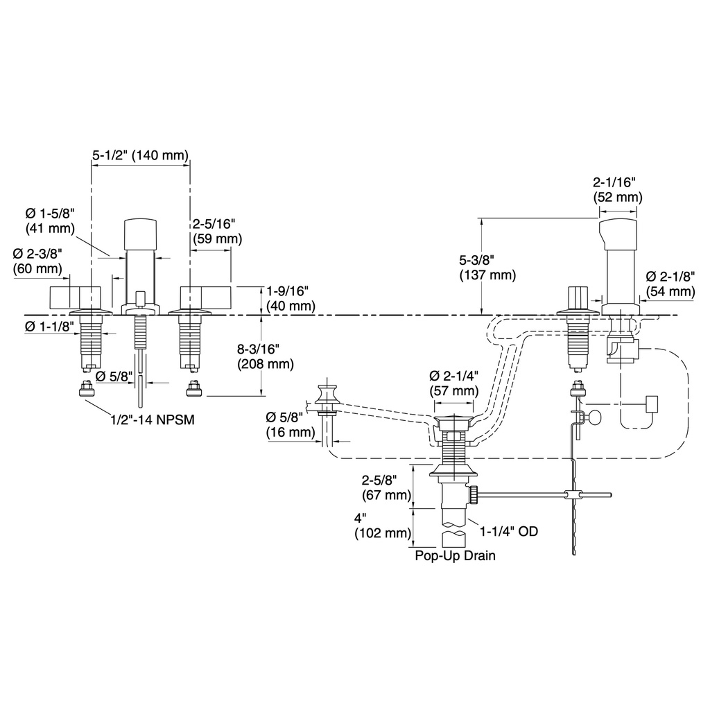 Kohler 77983-4-CP Components 2H 8 Wdsprd Bid Fct