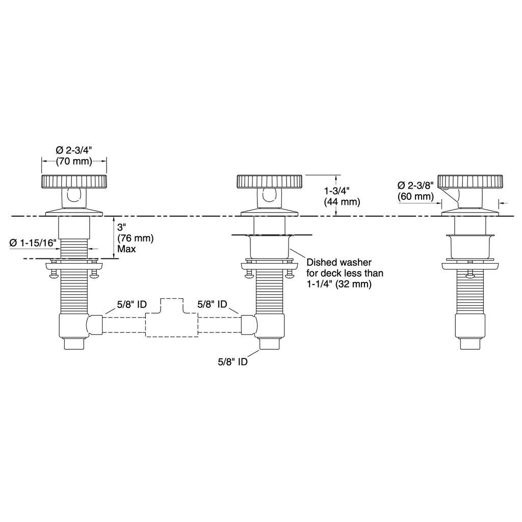 Kohler 77990-9-BN Components 2H Dm Bath Fill Handles Ind