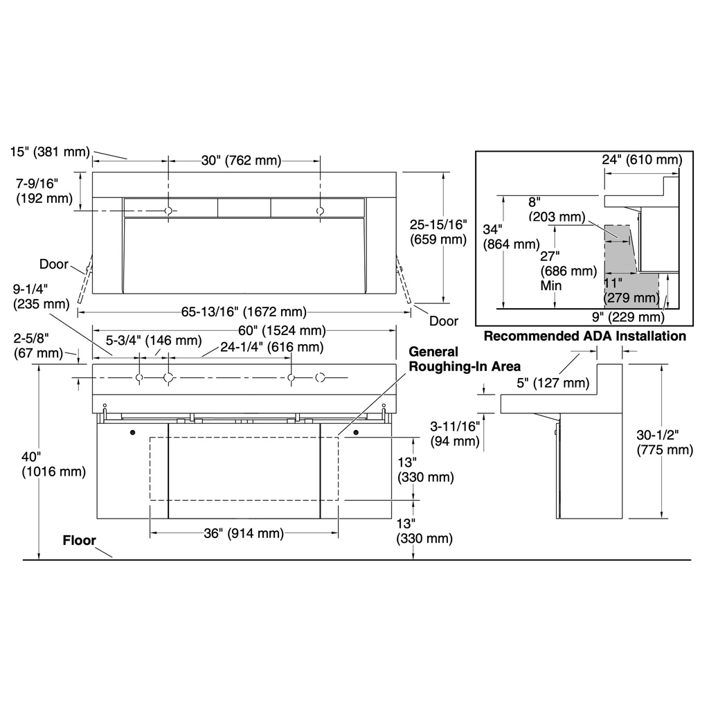 Kohler 81028-BPW-KEG Constellation Vanity 90 Trough Wm