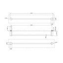 Gessi 59566 Rilievo 24" Towel Rail For Glass Fixing Chrome 2