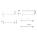 Gessi 59564 Rilievo 18" Towel Rail For Glass Fixing Chrome 2