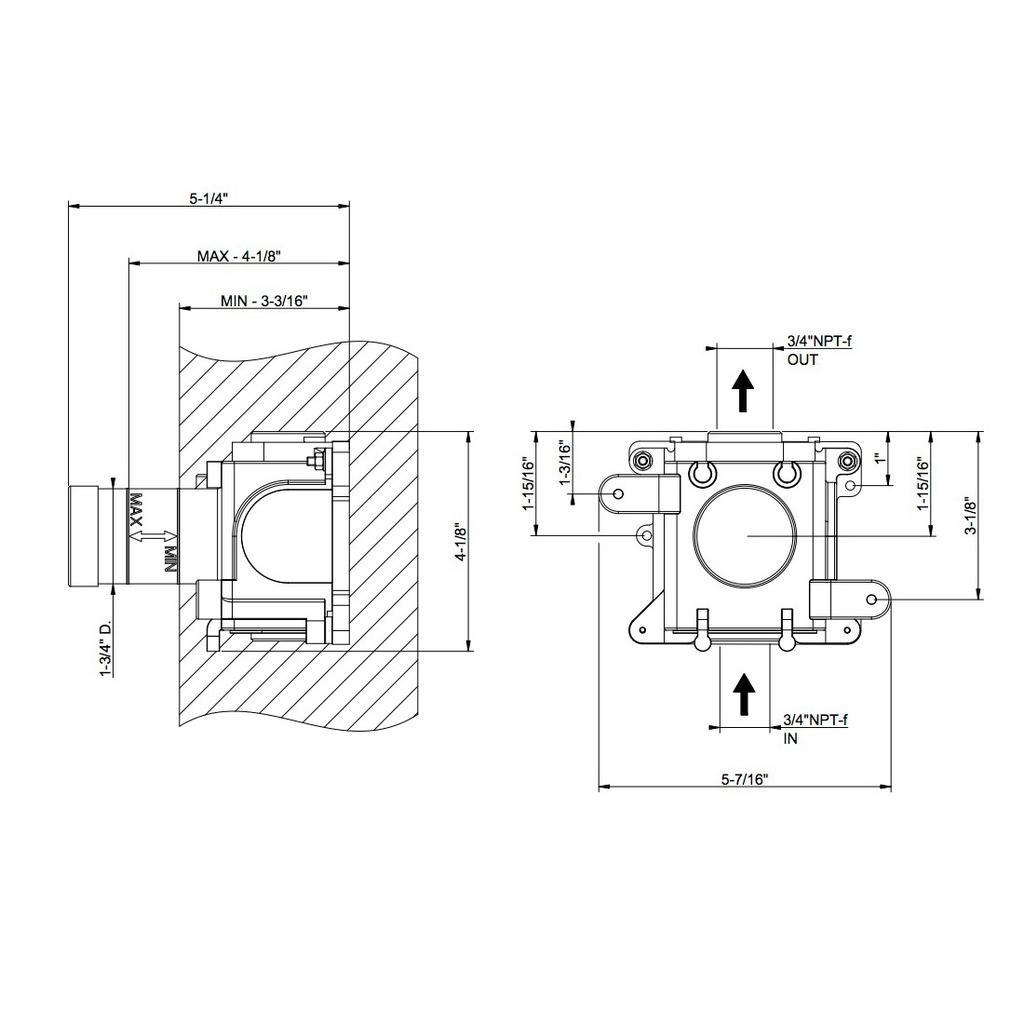 Gessi 39683 Inciso In Wall Thermostatic Rough Valve For Volume Control Chrome 2