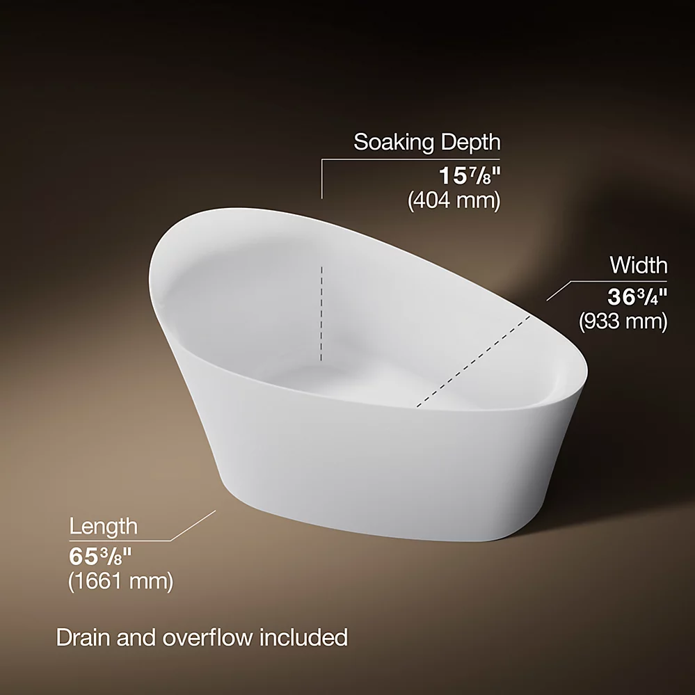 Kohler 8331-0 Veil Freestanding Bath 66X36