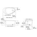 Kohler 8331-0 Veil Freestanding Bath 66X36