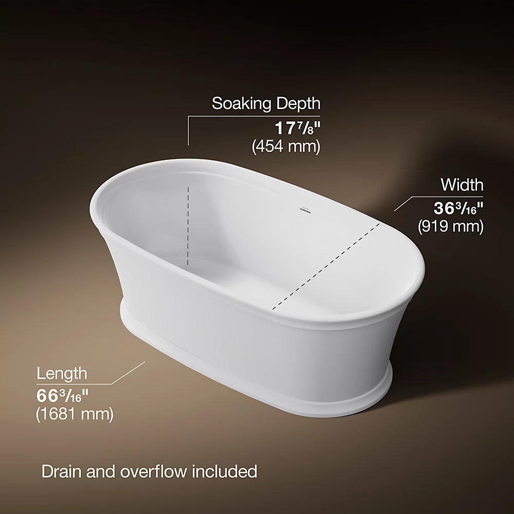 Kohler 8333-0 Memoirs Freestanding Bath 66X36