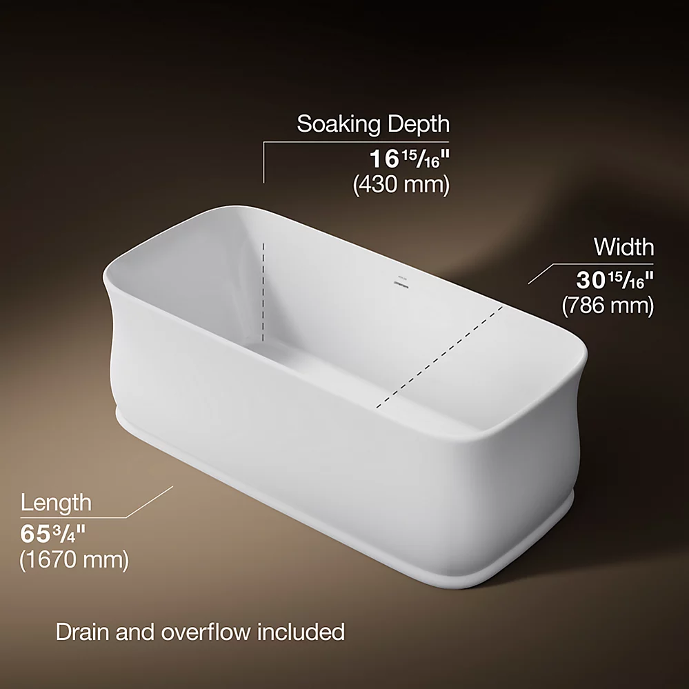 Kohler 8334-0 Imperator Freestanding Bath 66X30