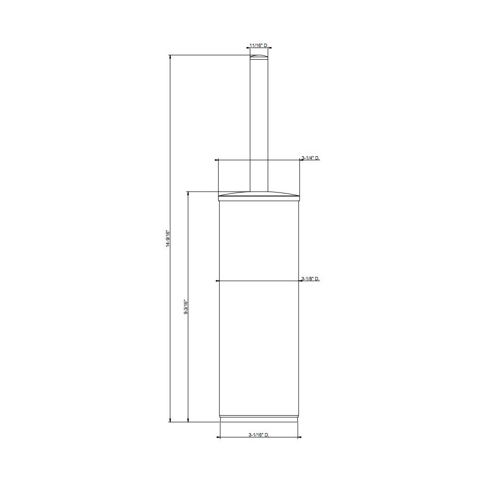 Gessi 59543 Rilievo Standing Toilet Brush Holder Chrome 2