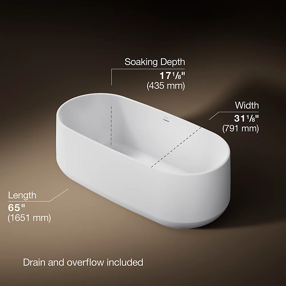 Kohler 8336-0 Ceric Freestanding Bath 66X32