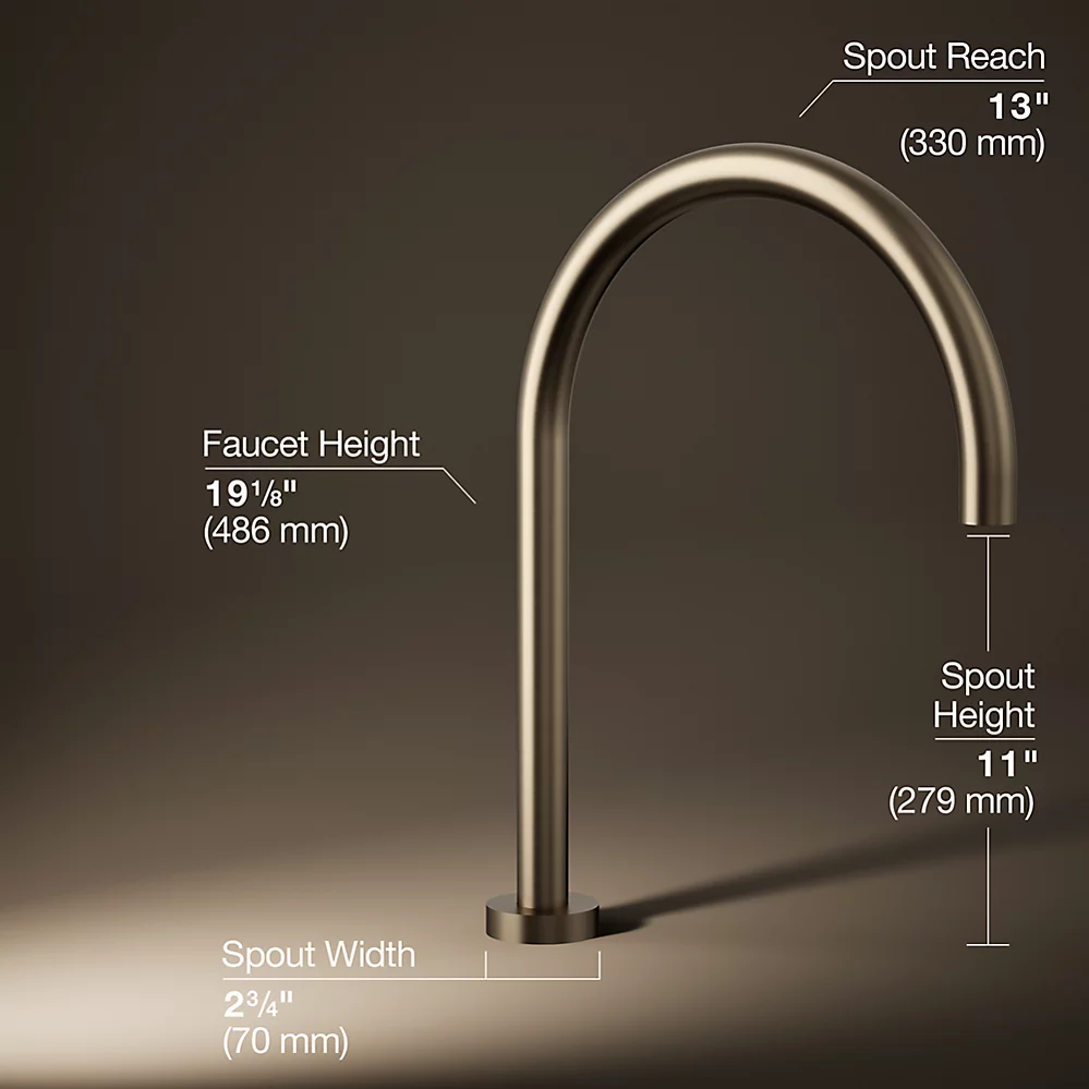 Kohler 8360-BV Deck Mount Spout, Non-Diverter