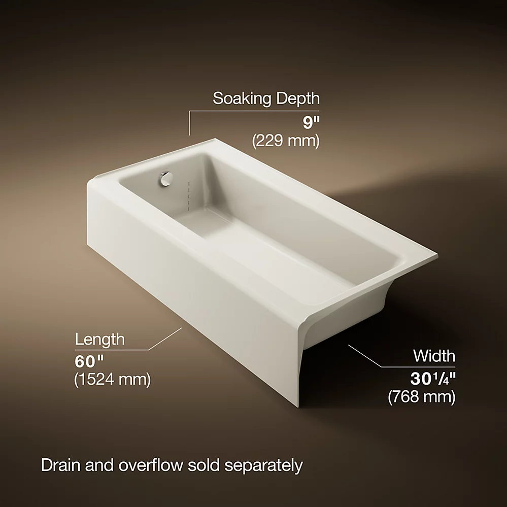 Kohler 837-96 Bellwether Cast Iron Bath, Lh