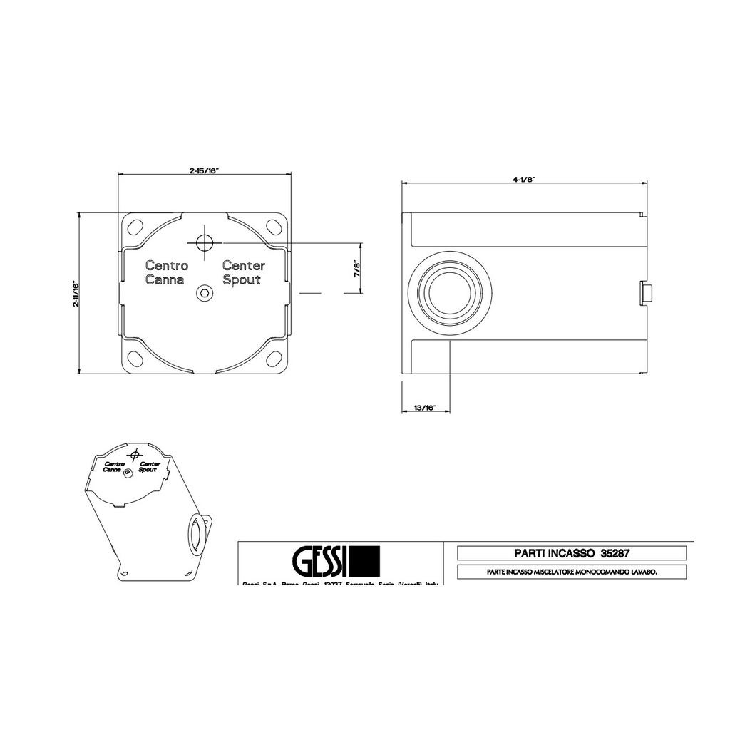 Gessi 35287 In Wall Rough Valve 2